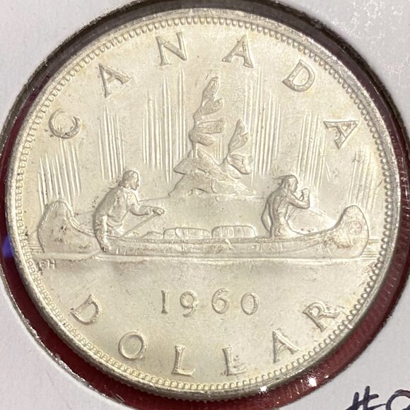 Impressive Uncirculated 1960 Canada Silver $1 Dollar Coin! - Picture 2 of 14
